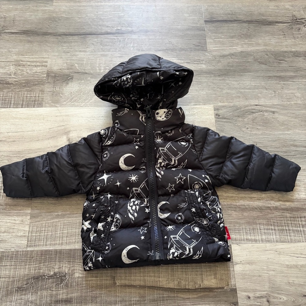 Onekid Car Seat Coat | The Road Coat Vegan - Rocketship Print size 12M